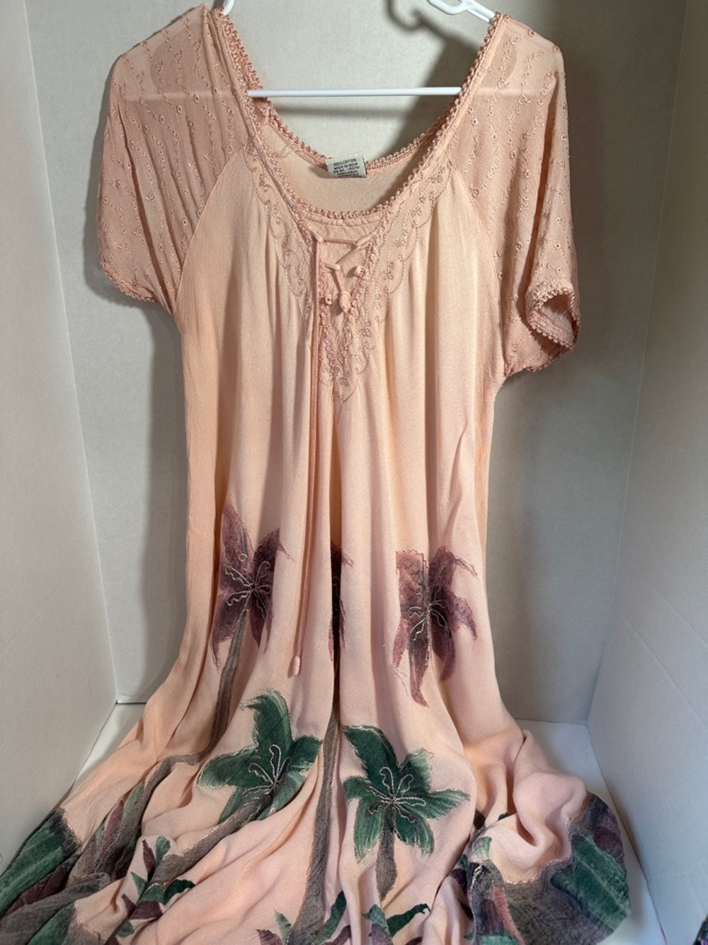 Advance apparels pink palm tree dress size free size